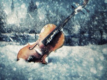 violin-and-snow