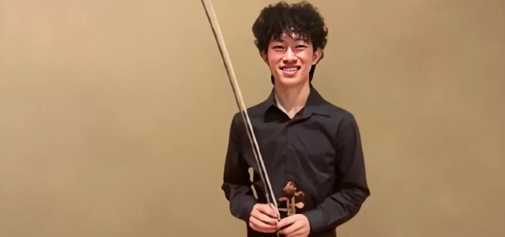 David Wang performing violin at La Mirada Symphony student concert