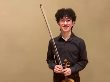 David Wang performing violin at La Mirada Symphony student concert