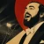 Pavarotti and the World Cup Mid-century style illustration inspired by Luciano Pavarotti and the 1990 World Cup, symbolizing the connection between opera and international football.